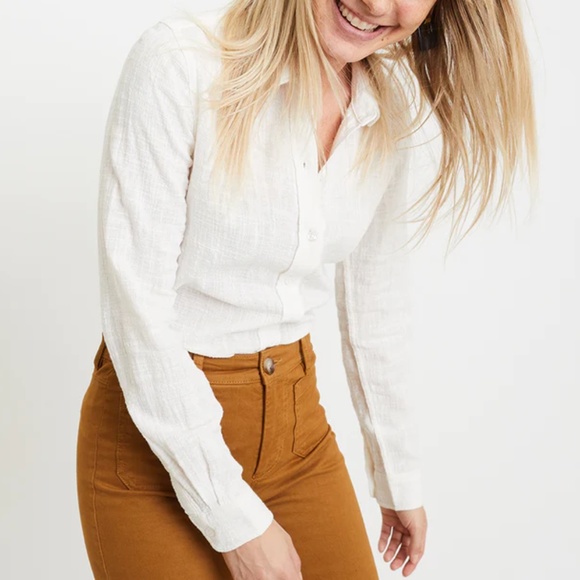 Marine Layer Tops - Marine Layer 100% Cotton Brittany Button Down Shirt White XS